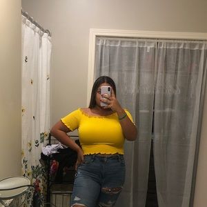 Yellow off the shoulder top